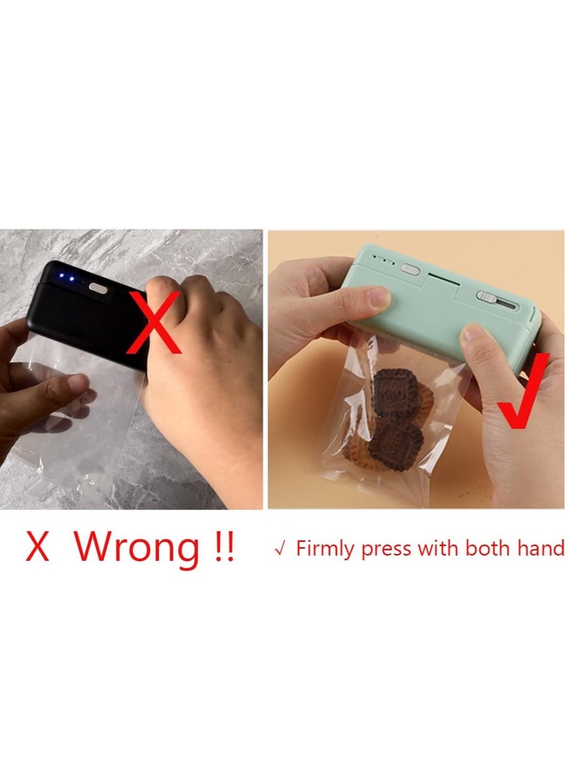 Excefore جهاز sealing حقيبة صغيرة، شاحن USB لأكياس رقائق البطاطس، جهاز heat sealing وإغلاق أكياس الطعام البلاستيكية، آلة sealing الفراغ لحقائب Mylar والجرانولا، للحفاظ على الطعام طازجاً (أسود) - Image 5