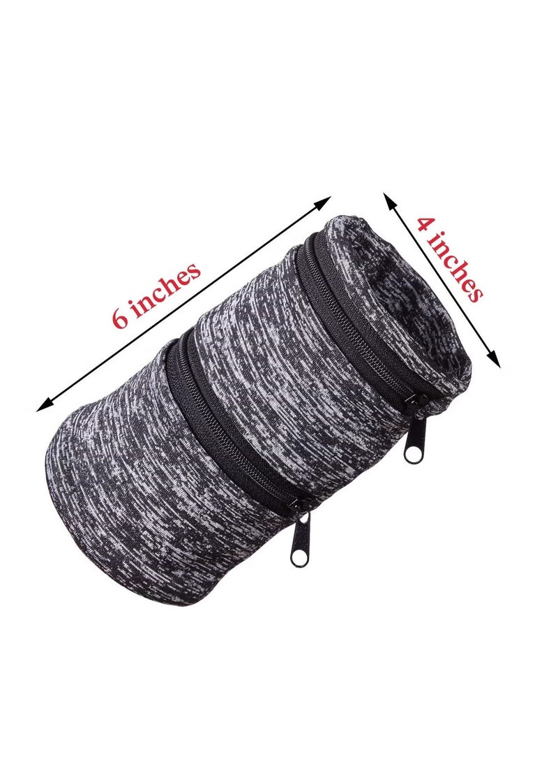 Ailily 4 pcs Wrist Pouch/Wrist Wallet -Sports Pocket Wristband Wallet with Zipper Pocket for Cash,ID Card,Ticket,Key,Jewelry. Perfect for Travel & Sports - Image 2