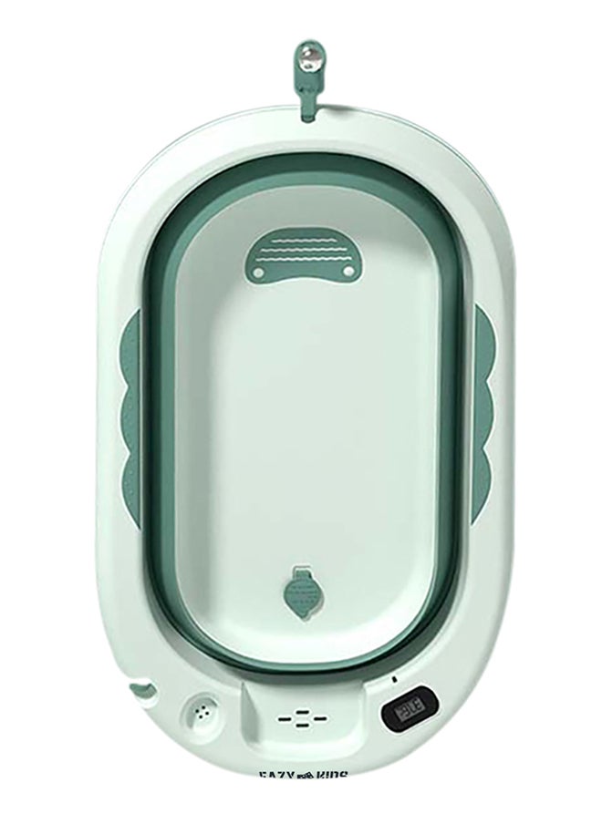 Eazy Kids Temperature Controlled Foldable Bathtub With Intelligent Temperature Monitoring Thermometer And Baby Head Shampoo Wash Rinse Mug - Green  - Image 1