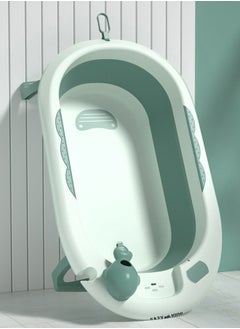 Eazy Kids Temperature Controlled Foldable Bathtub With Intelligent Temperature Monitoring Thermometer And Baby Head Shampoo Wash Rinse Mug - Green  - Image 5
