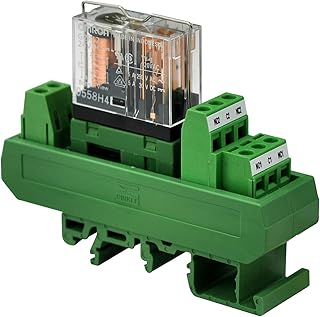 Electronics-Salon AC/DC 24V Slim DIN Rail Mount 5Amp DPDT Power Relay Interface Module, G2R-2 24V. - Image 1