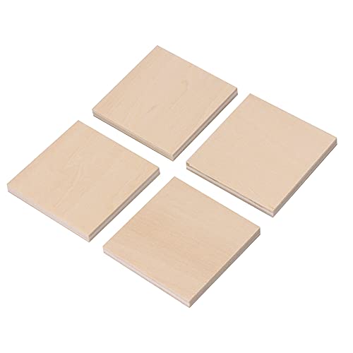 RDEXP 1.97x1.97x0.2in Square Wooden Pieces - Unpainted Wood Sheets for DIY Craft Carving - Set of 20 - Image 2