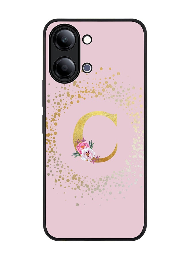 Stylizedd For vivo Y21 / Y11 Case,Slim fit Camera Protection, Shockproof Thin Phone cover  - Custom Monogram Floral - C  (Pink ) - Image 1