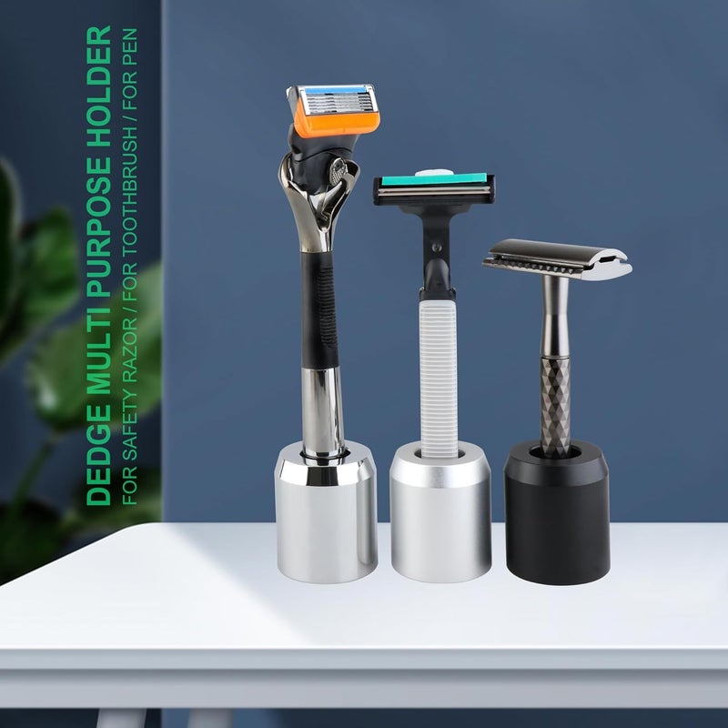 DEDGE Safety Razor Stand Matte Silver-Razor Holder Stand-Double Edge Safety Razor Stand-Shaver Holder for Bathroom Accessory-Opening Dimension is 1.7cm/0.67" - Image 3