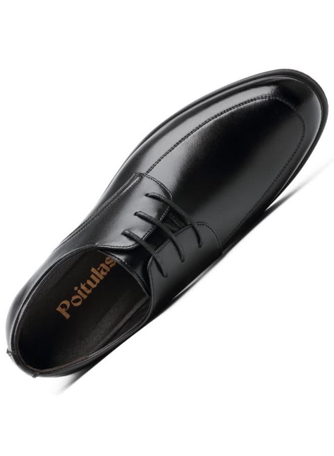 Poitulas Men's Lace-up Business Casual Shoes, British Comfortable Formal Shoes, Wedding Shoes For Men, 2029 Black, Size 41 - Image 1