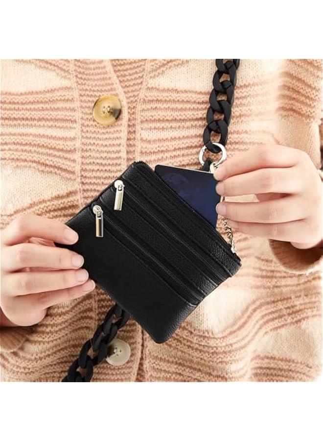 Clip and Go Strap for Phone with Wallet, Adjustable Crossbody Universal Phone Chains with Zippered Pouch for Women - Image 4