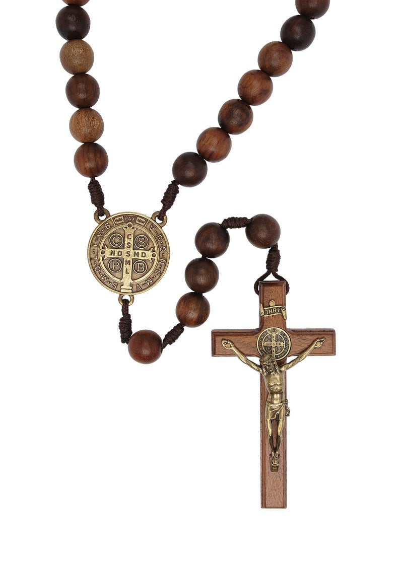 Intercession Wall Display Solid Wood Rosary (St Benedict) - Image 1