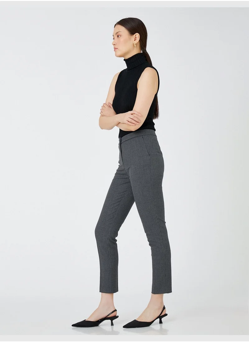 KOTON Medium Rise Cigarette Trousers