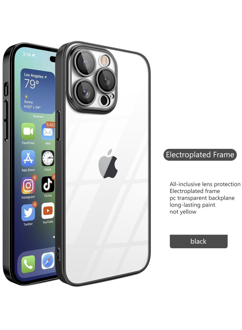 Color Fans iPhone 14 Pro Max Case Electroplated Dustproof Magnetic Phone Case Suitable For Women And Girls Black