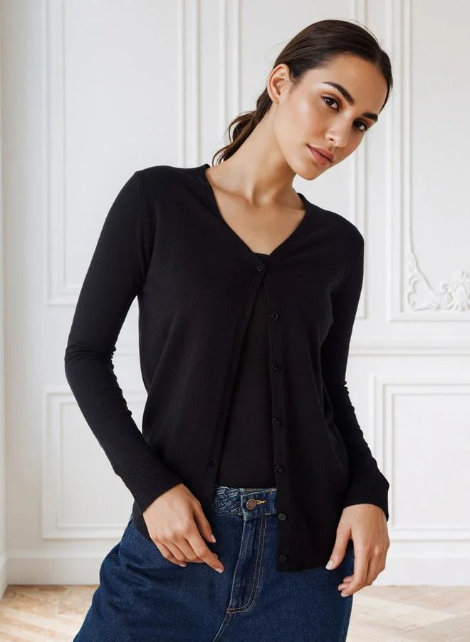 2Xtremz 2Xtremz Textured Cardigan with V-neck