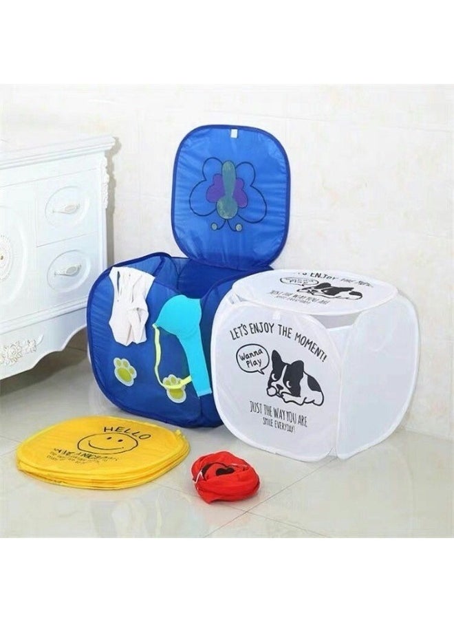 Foldable toy or laundry baskets in different shapes random color