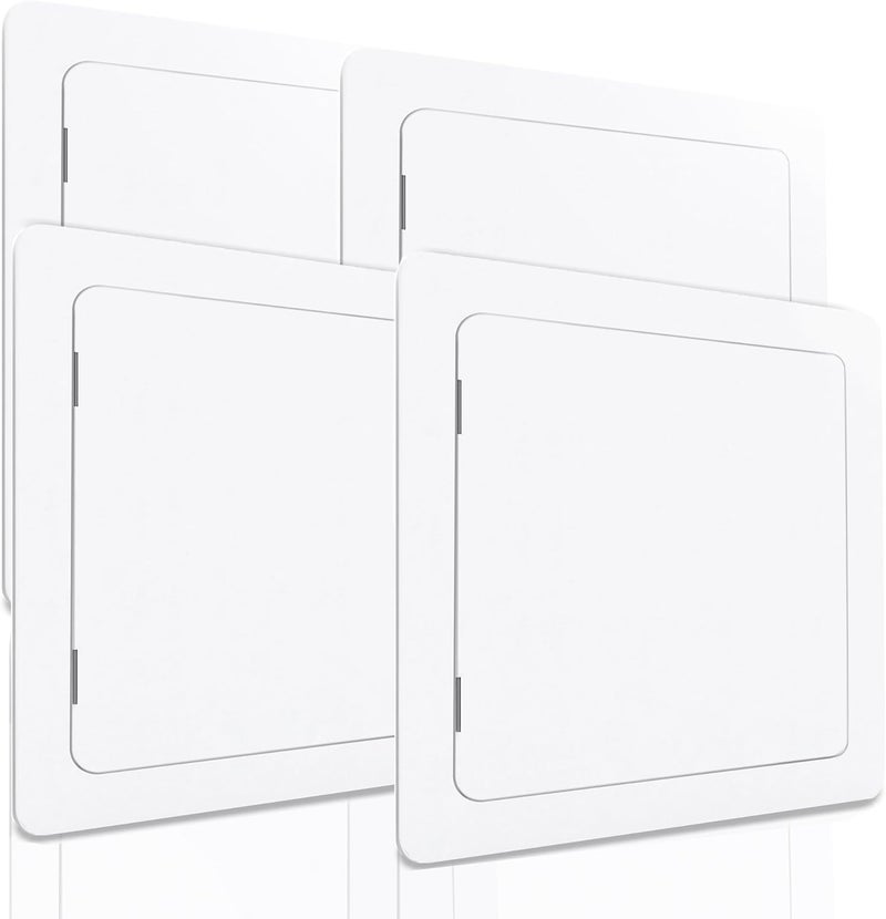 Morvat Access Panel 12x12 Inch for Drywall & Ceiling with Door, Heavy-Duty Durable ABS Plastic & Easy Install Access Box, Wall Hole Cover Plate for Plumbing & Electrical Cables & Wiring, White, 4 Pack - Image 1