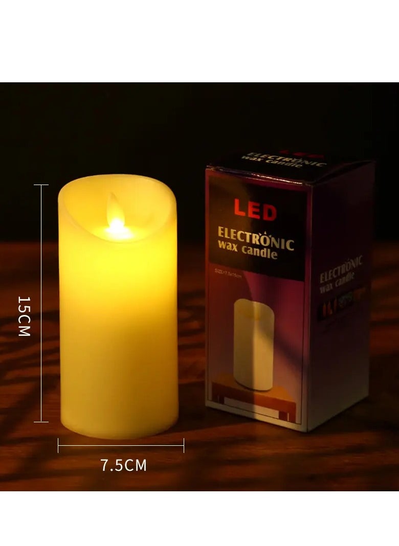 Hilalful - Battery Operated Flameless And Smokeless Candle - Large, Electric, Waxless Candles, Safe To Use, Perfect For Home Decoration In Eid, Ramadan, Birthdays For Bedroom, Living Room, Halls - Image 1
