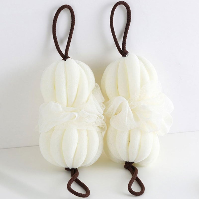 Large Beige Exfoliating Bath Loofah Sponge Set 5pcs Body Cleansing Spa Accessories - Image 5
