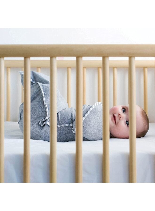 LAMAY Swaddle Blankets for infant Boys, 1 Pack Wrap Set, Newborn Adjustable Swaddles Sleep Sack, 0-6 Months/Grey/66cm - Image 2