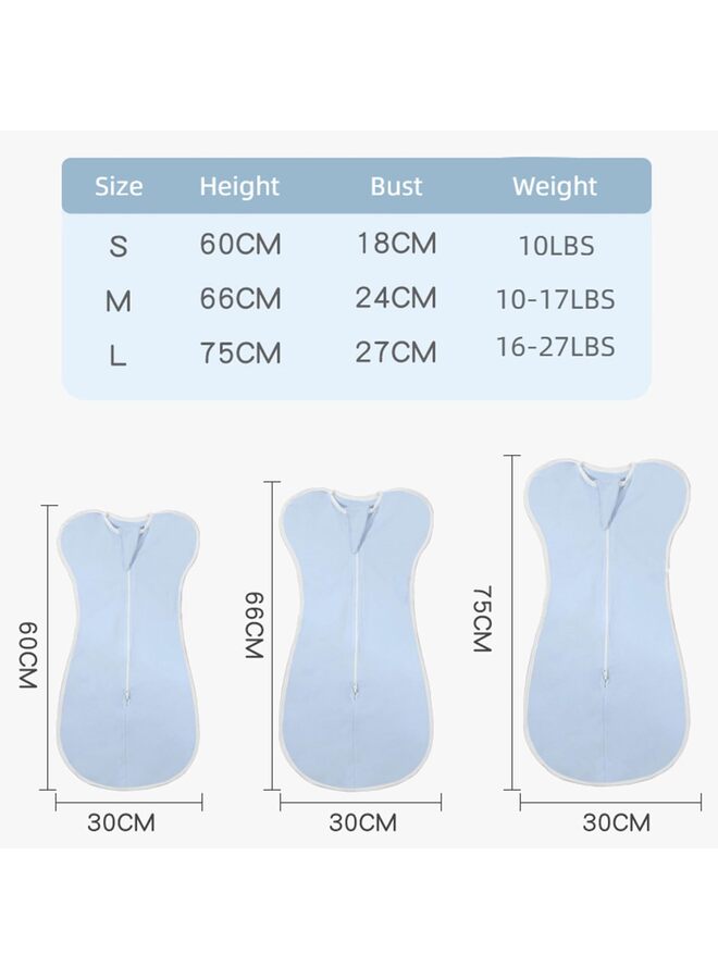 LAMAY Swaddle Blankets for infant Boys, 1 Pack Wrap Set, Newborn Adjustable Swaddles Sleep Sack, 0-6 Months/Grey/66cm - Image 3