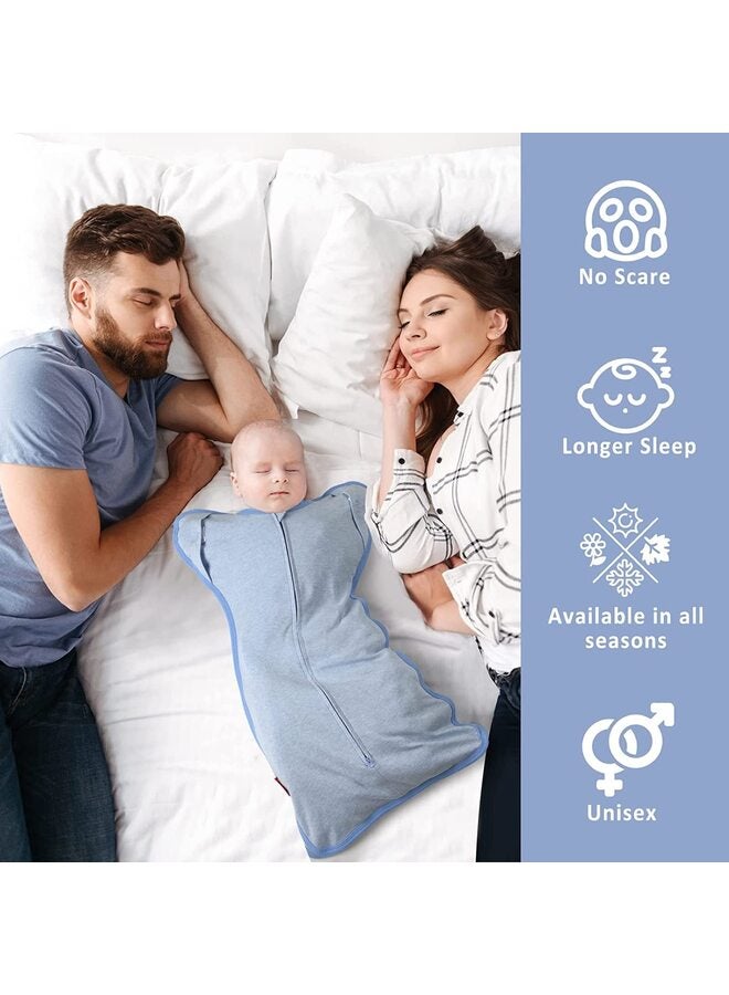 LAMAY Swaddle Blankets for infant Boys, 1 Pack Wrap Set, Newborn Adjustable Swaddles Sleep Sack, 0-6 Months/Grey/66cm - Image 4