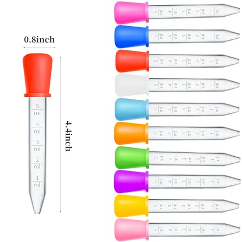 DoubleWood Liquid Droppers, 30 Pcs 5ml Medicine Droppers for Kids, Silicone Pipettes Dropper with 1 Clean Brush, Small Plastic Eye Dropper for Kids Medicine, Candy Mold, Gummy Bear, Gelatin, Oil, Crafts - Image 2