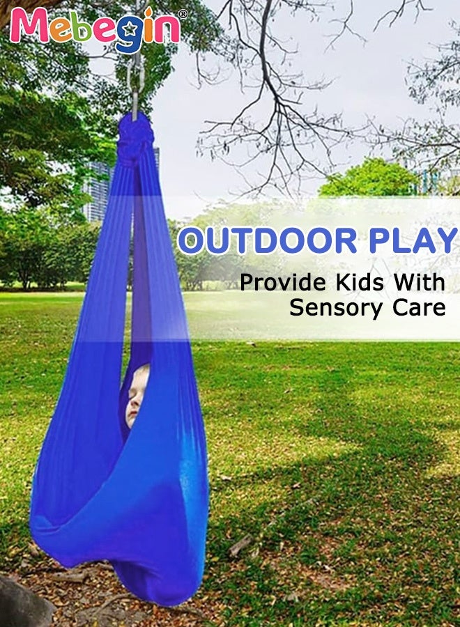 ميبيجين أرجوحة حسية للأطفال مع شماعات دوارة 360 درجة، مجموعة أرجوحة يوغا متينة مع الملحقات الضرورية، أرجوحة قابلة للتعديل للاستخدام الداخلي والخارجي، مصممة للأطفال والمراهقين - Image 2