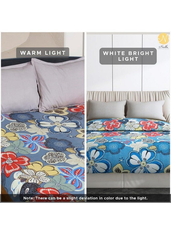 Nendle 400 TC Floral Pattern Premium Cotton Super King Size Bedsheets 108X108 Inches with Contrast Pillow Covers for Luxurious Softness and Anti Fade Prints (Floral Texture,Pack of 3) Multi Color - Image 4