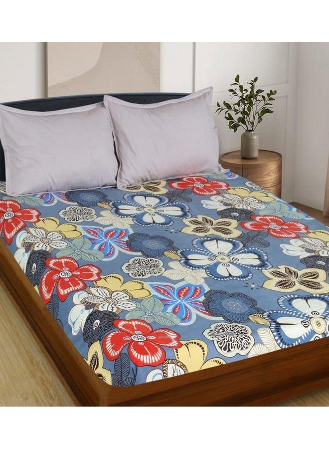 Nendle 400 TC Floral Pattern Premium Cotton Super King Size Bedsheets 108X108 Inches with Contrast Pillow Covers for Luxurious Softness and Anti Fade Prints (Floral Texture,Pack of 3) Multi Color - Image 3