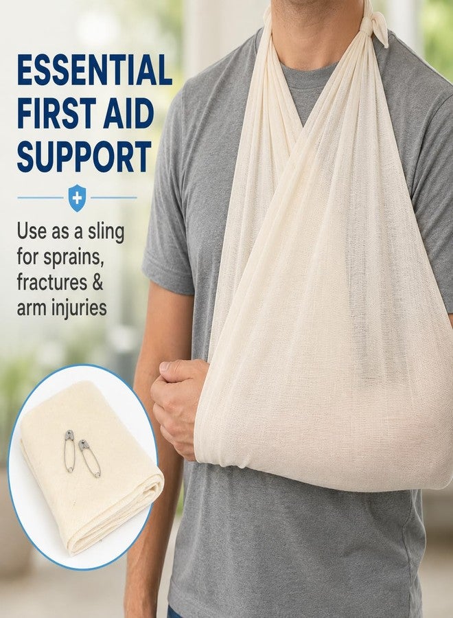 Novamedic NM-3670 First Aid Triangular Bandage with Safety Pins, Pack of 24 First Aid Splint Bandages, 40 x 40 x 56 cm Latex-Free Non-Woven Cotton Arm Sling for Sprains, Fractures, Wound Care and Emergency Support - Image 4
