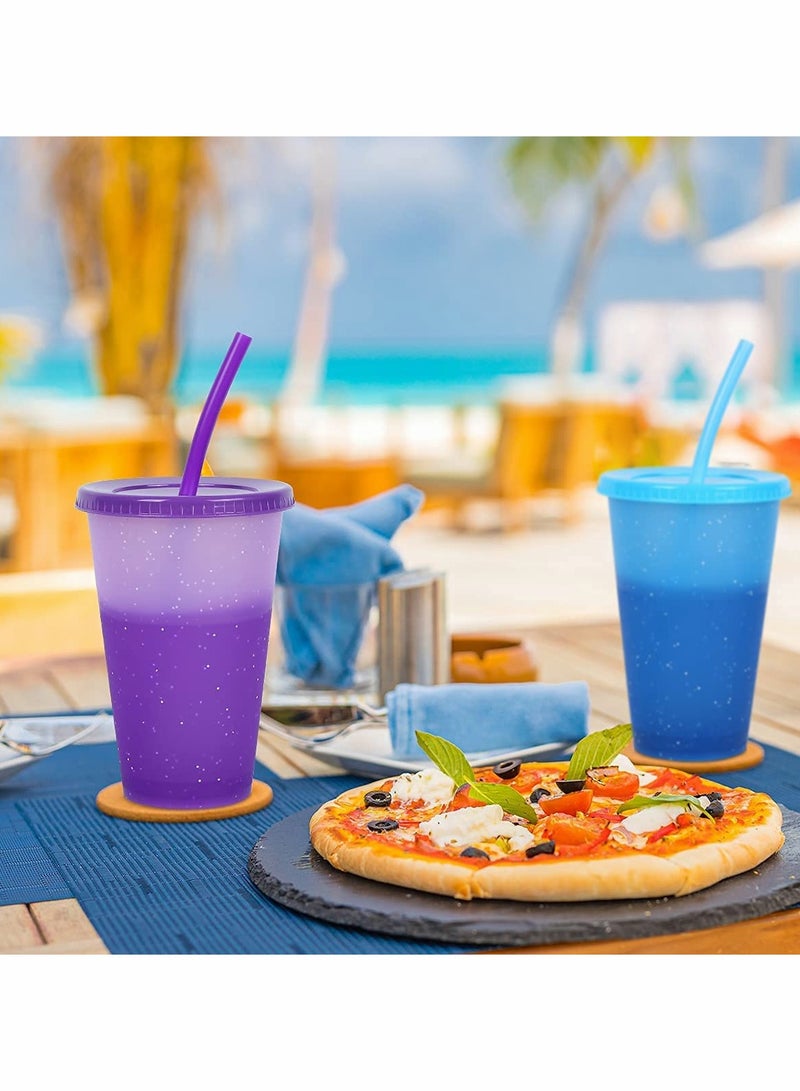 KASTWAVE Color Changing Plastic Tumblers with Lids and Straws5 Pcs - Image 4