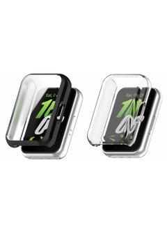 2PCS Case for Samsung Galaxy Fit 3 Screen Protector TPU Full Coverage Protective Cover Clear and Black