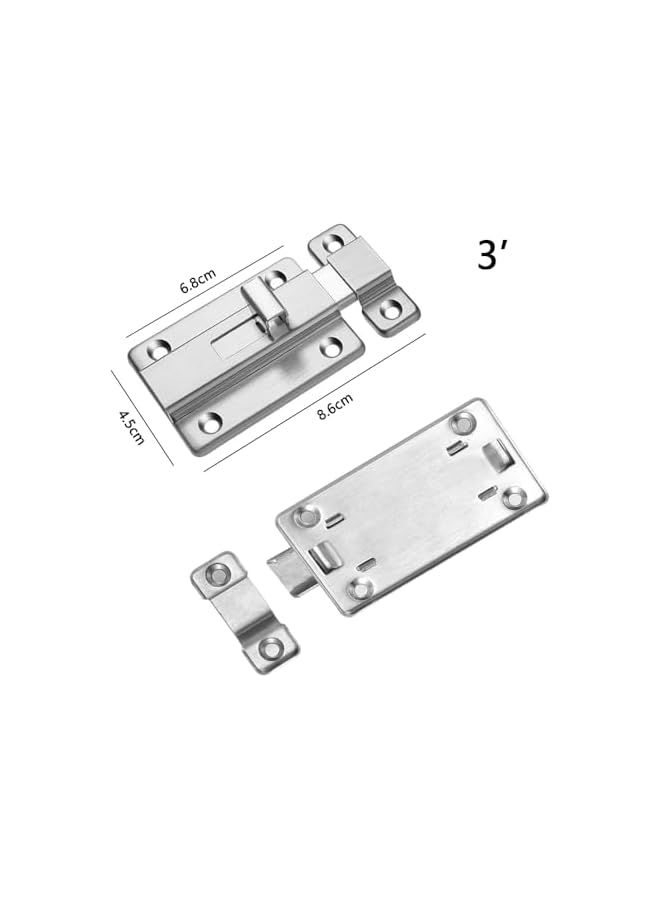PROMASS promass 3 Inches Stainless Steel Door Latch, Sliding Lock Barrel Bolt, Heavy Duty Sliding Door Lock Surface Mounted Slide Bolt for All Types of Internal Doors  - Image 2