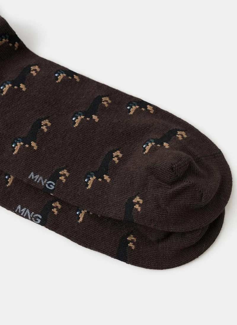 Mango Man Dog-print cotton socks