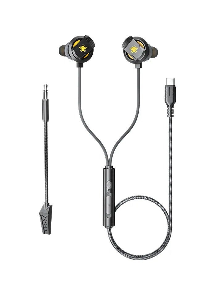 بليكستون سماعات Plextone RX5 باير إن-إير من نوع C مع ميكروفون قابل للفصل وقابل للطي. وسائد الأذن مصنوعة من السيليكون خفيف الوزن وغير القابل للانزلاق لتوفير شعور رائع أثناء الاستخدام والألعاب. - Image 1