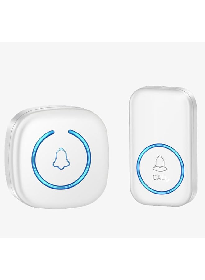 promass Wireless Doorbell, Waterproof Wireless Doorbell Kit,Waterproof Mini Doorbell 1,000ft Range 120dB Mute Mode 60 Door Chimes & Colorful LED Flashing(White） - Image 1