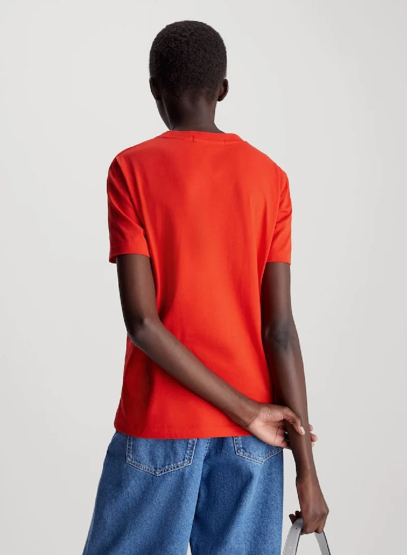 Calvin Klein Jeans Women's Cotton Badge T-Shirt -  cotton jersey, Red