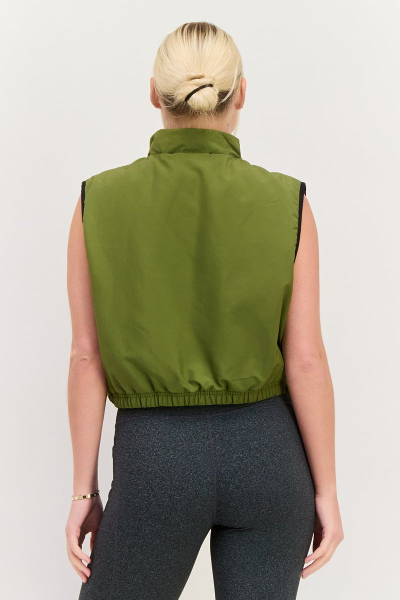 PUMA سترة تدريب رياضية نسائية، زيتوني - Image 3