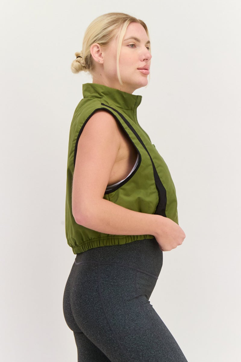 PUMA سترة تدريب رياضية نسائية، زيتوني - Image 2