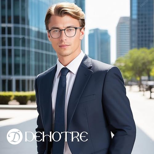 DEHOTRE Progressive Multifocus Reading Glasses Men No Line Bifocal Transition Readers with Metal Core Wire Acetate Frame/Temple Mid-Near Range 3ft Spring Hinge Black 1.25 - Image 4