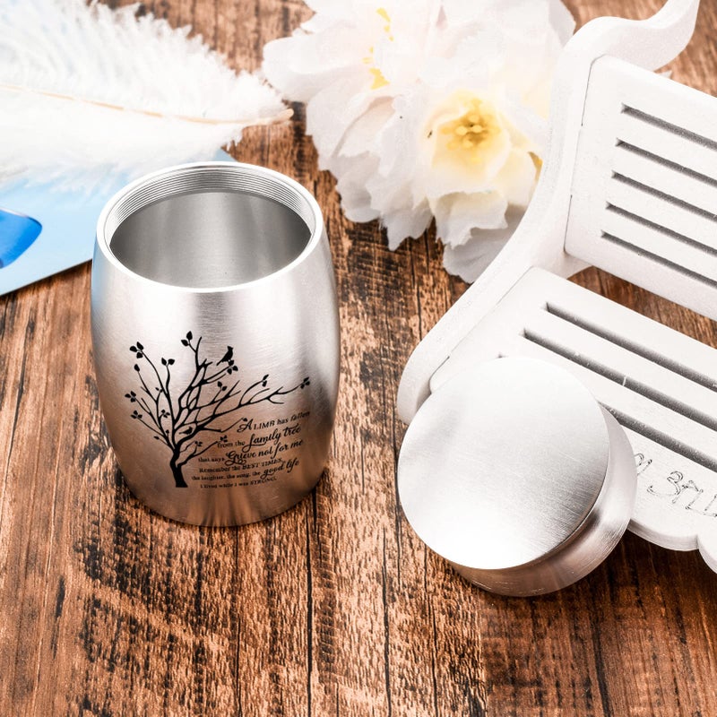 abooxiu 3 Inches Small Urn for Ashes Tree of Life Aluminum Mini Urn for Ashes Cremation Keepsake for Human Ashes Memorial Ashes Holder for Women Men - Image 2