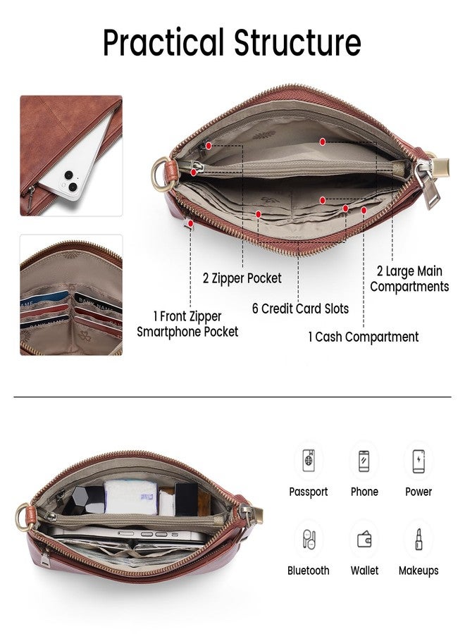 SENDEFN Leather Crossbody Bag for Women Small Clutch Purses Crossbody Shoulder Handbag Wallet Purses RIFD Card Slots - Image 3