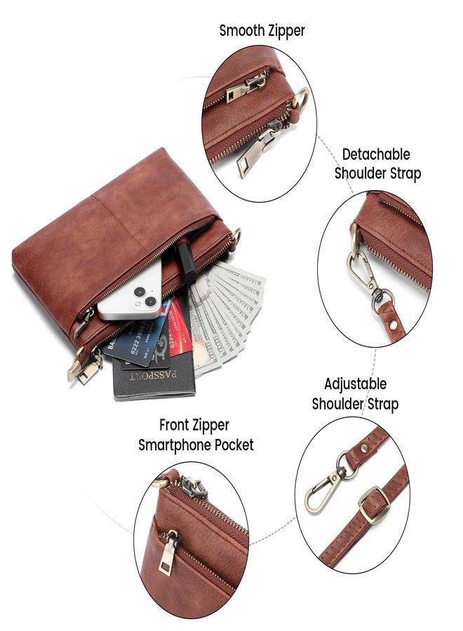 SENDEFN Leather Crossbody Bag for Women Small Clutch Purses Crossbody Shoulder Handbag Wallet Purses RIFD Card Slots - Image 4