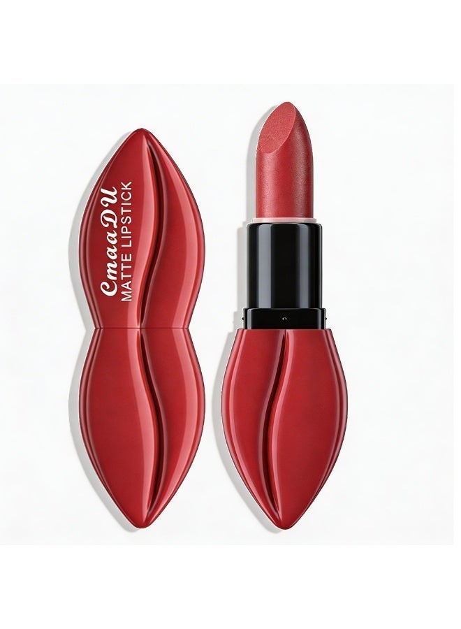 CmaaDu Matte Velvet Lipstick, 3.5g High-Pigment Lip Color, Waterproof & Smudge-Proof Cream Stick, Non-Drying Finish - #06 Warm Terracotta - Image 2