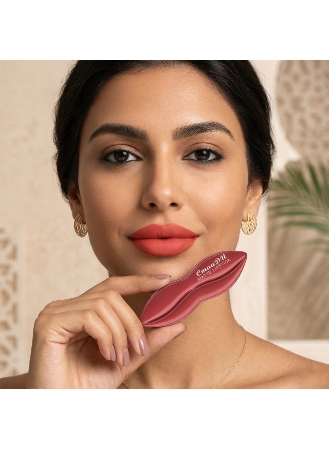 CmaaDu Matte Velvet Lipstick, 3.5g High-Pigment Lip Color, Waterproof & Smudge-Proof Cream Stick, Non-Drying Finish - #06 Warm Terracotta - Image 5