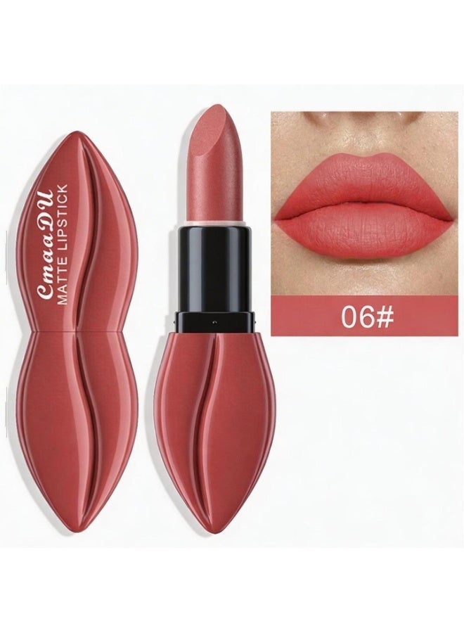 CmaaDu Matte Velvet Lipstick, 3.5g High-Pigment Lip Color, Waterproof & Smudge-Proof Cream Stick, Non-Drying Finish - #06 Warm Terracotta - Image 3