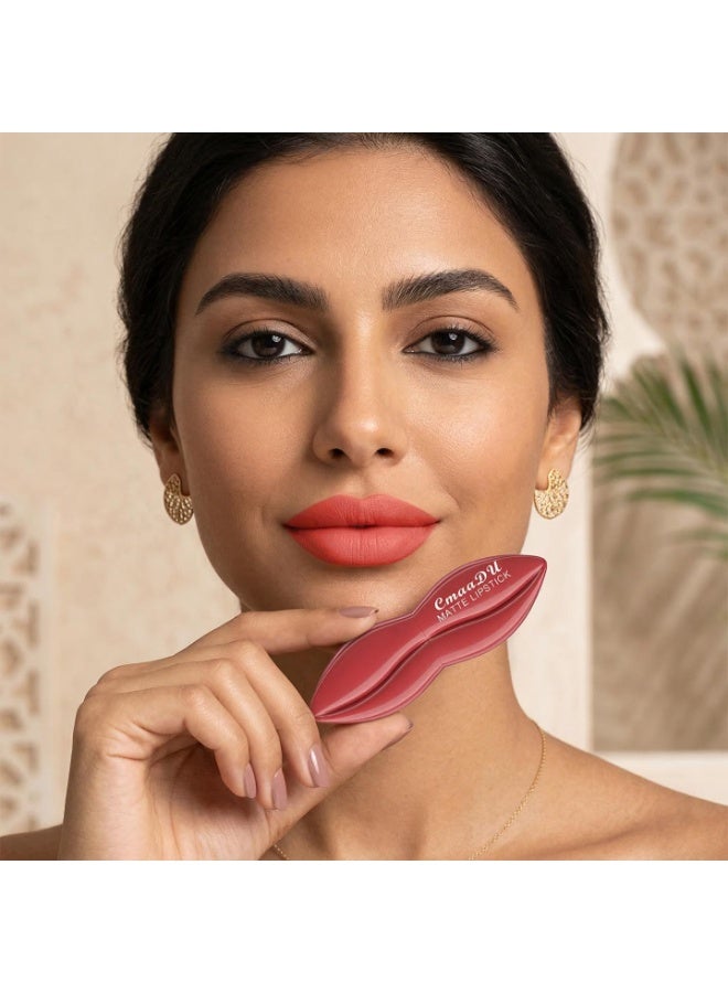 CmaaDu Matte Velvet Lipstick, 3.5g High-Pigment Lip Color, Waterproof & Smudge-Proof Cream Stick, Non-Drying Finish - #06 Warm Terracotta - Image 5