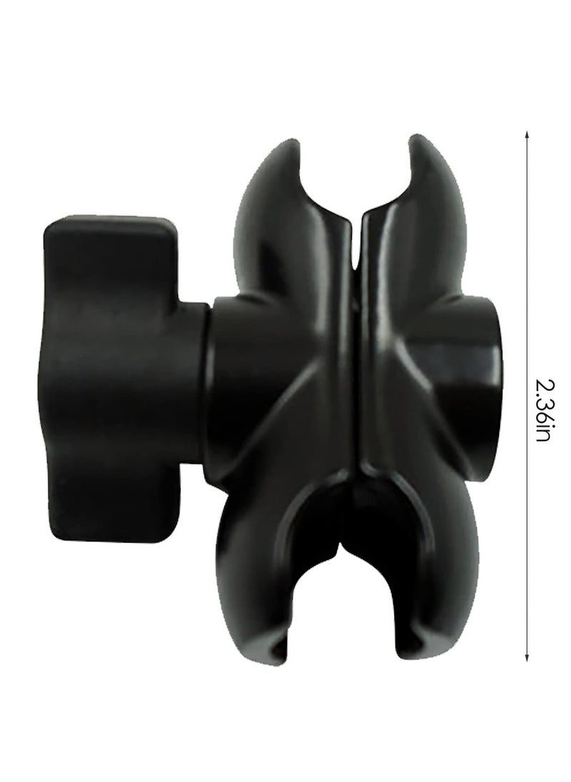 Excefore - 60mm Short Long Double Socket Arm Camera Clamp Mount For Ball Bases For Camera Bicycle Motorcycle Phone Holder, Black - Image 1