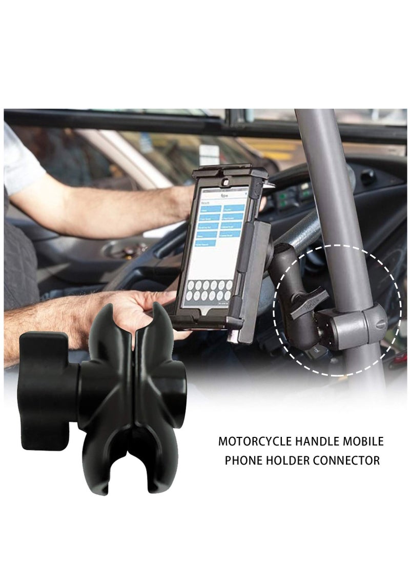Excefore - 60mm Short Long Double Socket Arm Camera Clamp Mount For Ball Bases For Camera Bicycle Motorcycle Phone Holder, Black - Image 1