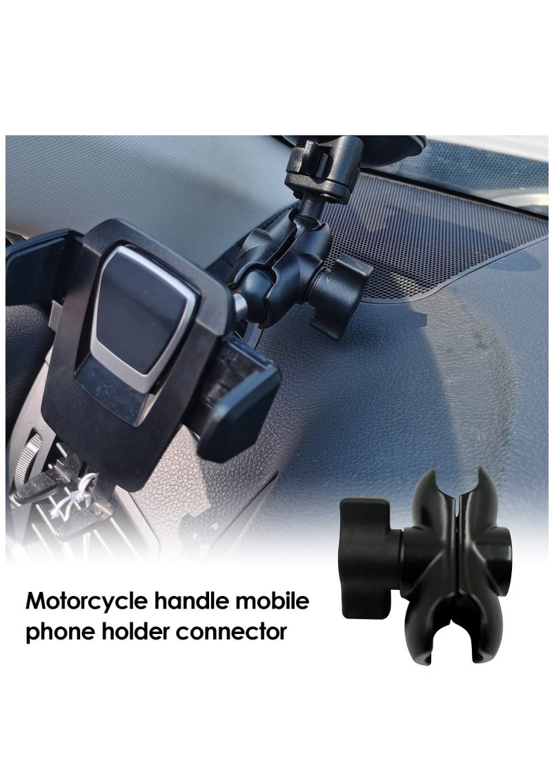 Excefore - 60mm Short Long Double Socket Arm Camera Clamp Mount For Ball Bases For Camera Bicycle Motorcycle Phone Holder, Black - Image 1
