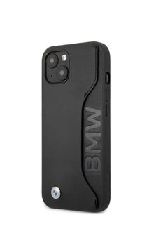 BMW Bmw Real Leather Hard Case With Card Slot Debossed Wordmark On Tone Stitchings For Iphone 13 (6.1") - Black  - Image 3