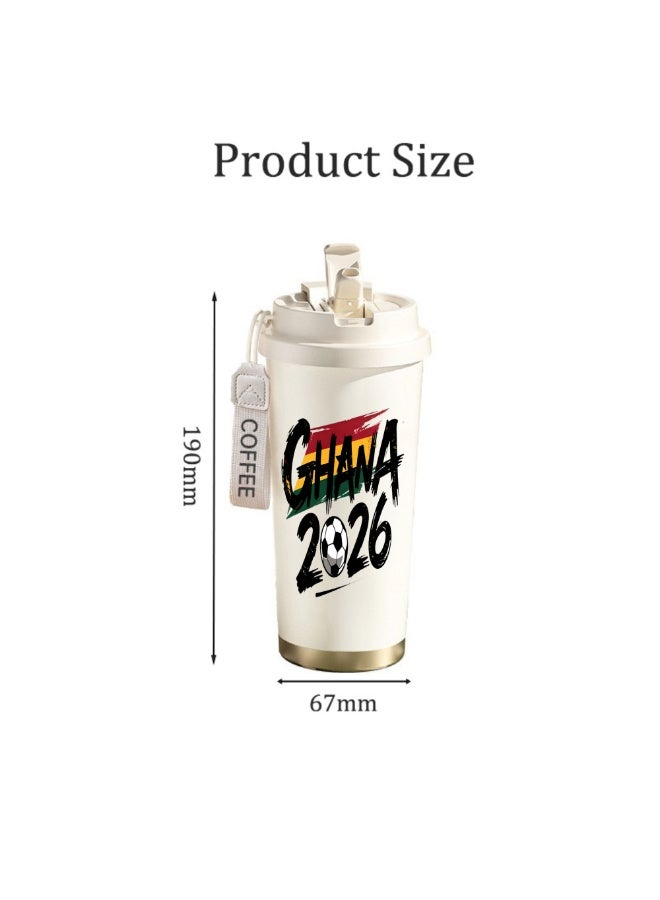 FIFA 520ml World Cup Printed Stainless Steel Insulated Water Bottle Double Wall Vacuum Thermal Flask Leakproof Cup for Hot & Cold Drinks - Image 2