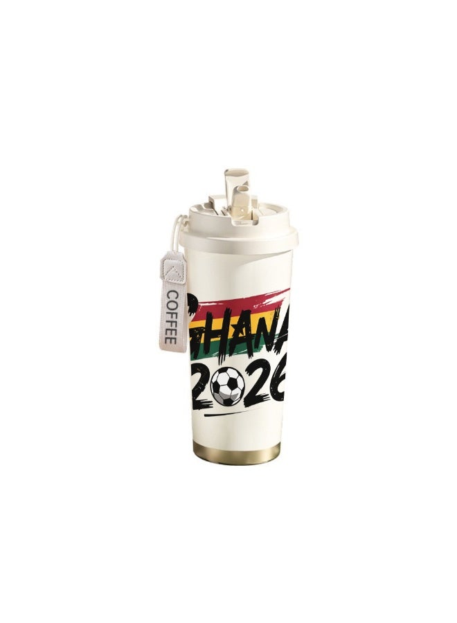 FIFA 520ml World Cup Printed Stainless Steel Insulated Water Bottle Double Wall Vacuum Thermal Flask Leakproof Cup for Hot & Cold Drinks - Image 1