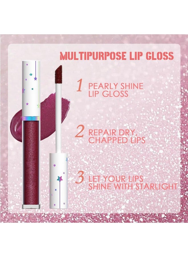 evpct 1Pcs Dark Wine Red Metallic Shimmer Glitter Lip Gloss Liquid Lipstick Long Lasting Waterproof 24, Glitter Pearlescent Metallic Sparkly Liquid Lipsticks Lip Stains Makeup Set For Women 02 - Image 2